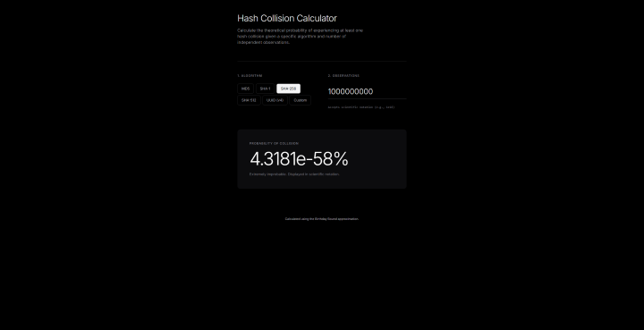 Hash Collision Probabilities